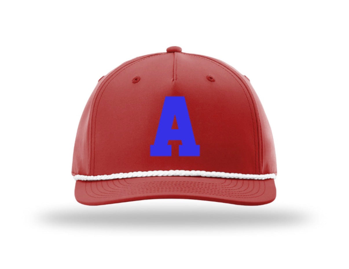 ARGYLEmiddleschool "A" Richardson Five-Panel Classic Rope Hat  - Red/White