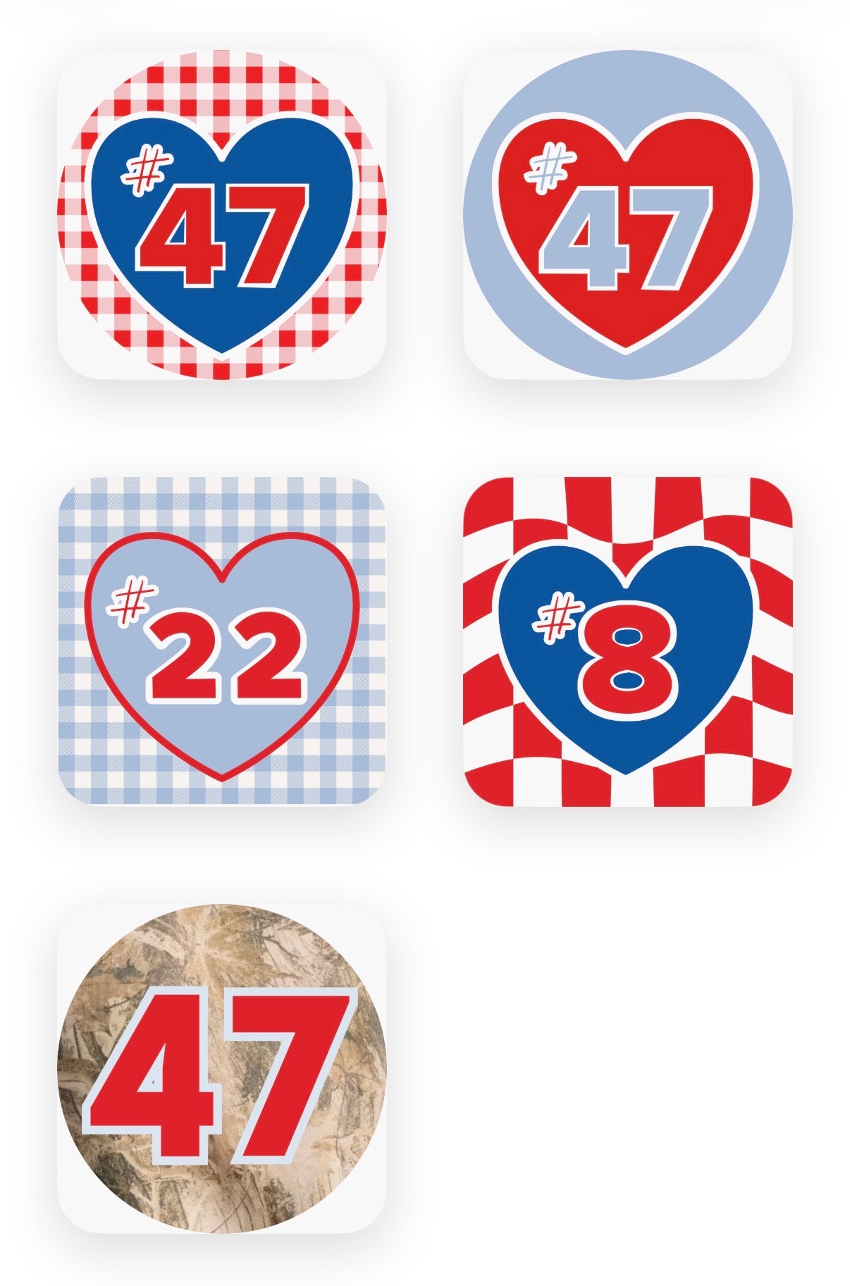 ARGYLE Player Number Camouflage BUTTON - Two Sizes