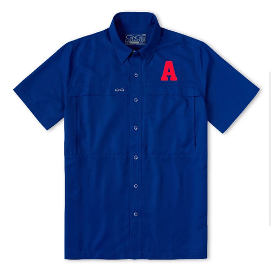 ARGYLE "A" Embroidery GameGuard Explorer Shirt - Adult - Hydro Blue