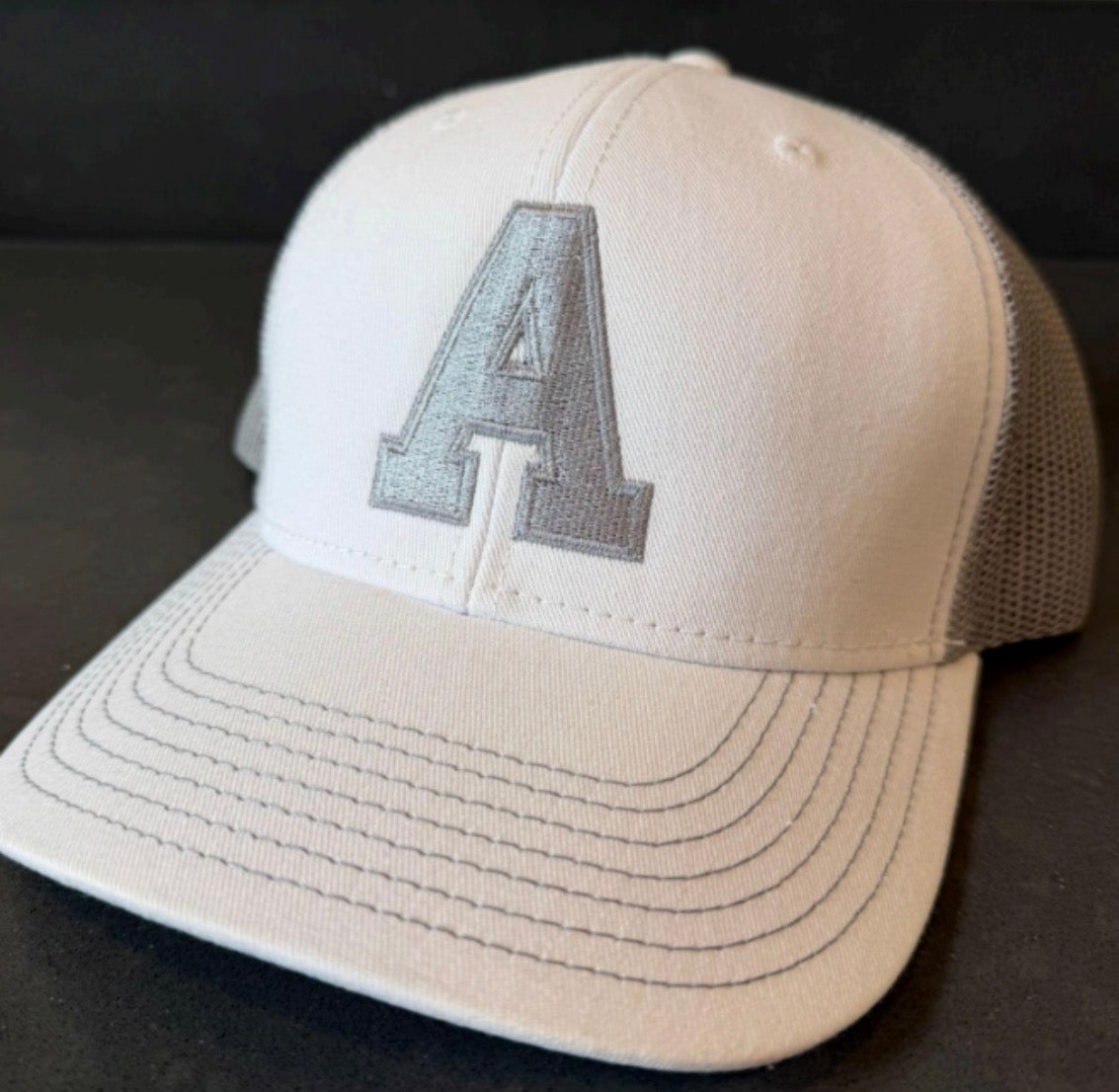 ARGYLEmiddleschool "A" Richardson Five-Panel Classic Rope Hat  - Light Grey/White