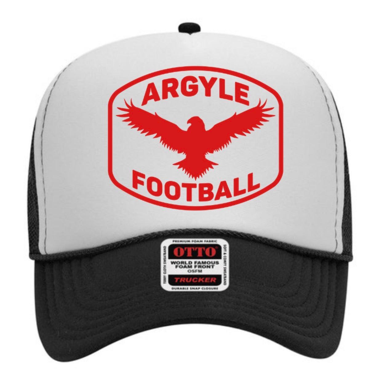 ARGYLEfootball High Profile Foam Trucker - White/Black/Red
