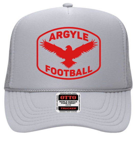 ARGYLEfootball High Profile Foam Trucker - Grey/Red