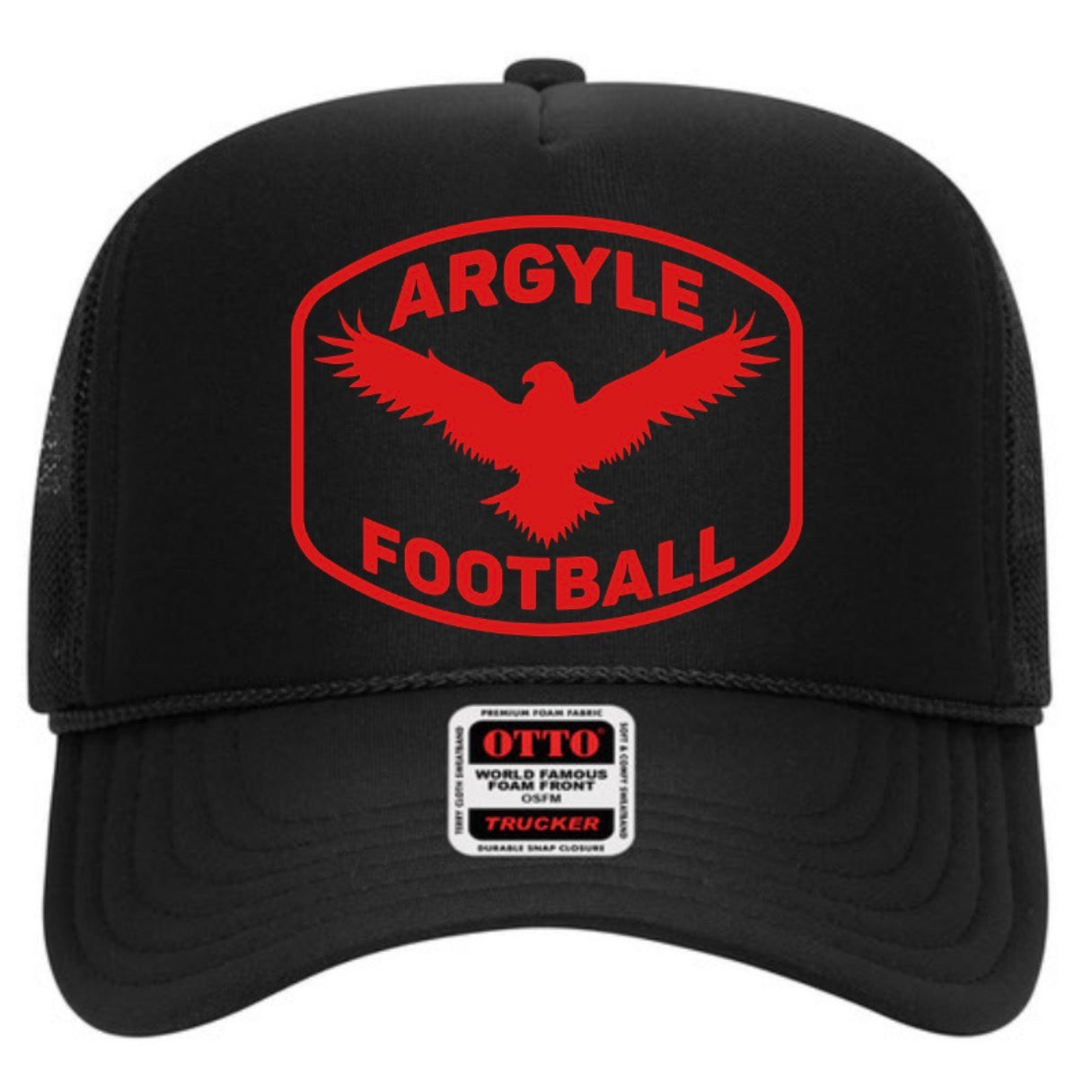 ARGYLEfootball High Profile Foam Trucker - Black/Red
