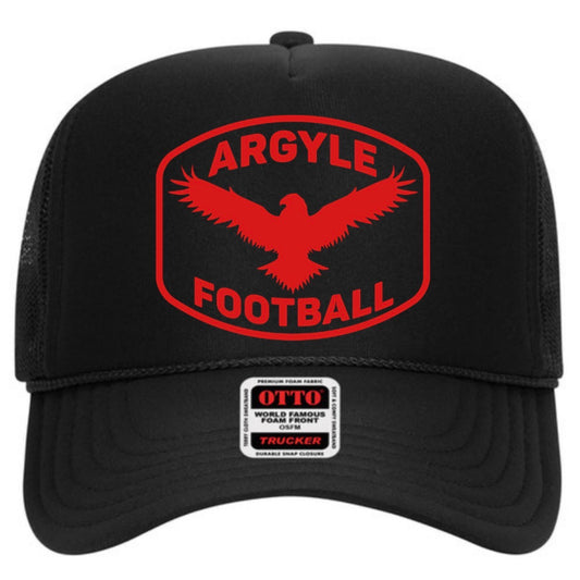 ARGYLEfootball High Profile Foam Trucker - Black/Red