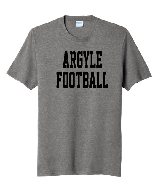 ARGYLEfootball Port&Co Fan Favorite Blend Short Sleeve - Youth + Adult - Graphite Heather/Black