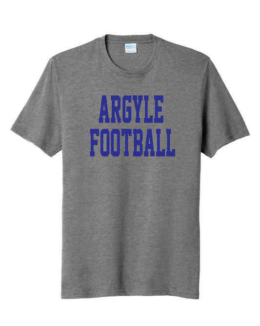 ARGYLEfootball Port&Co Fan Favorite Blend Short Sleeve - Youth + Adult - Graphite Heather/Royal Blue