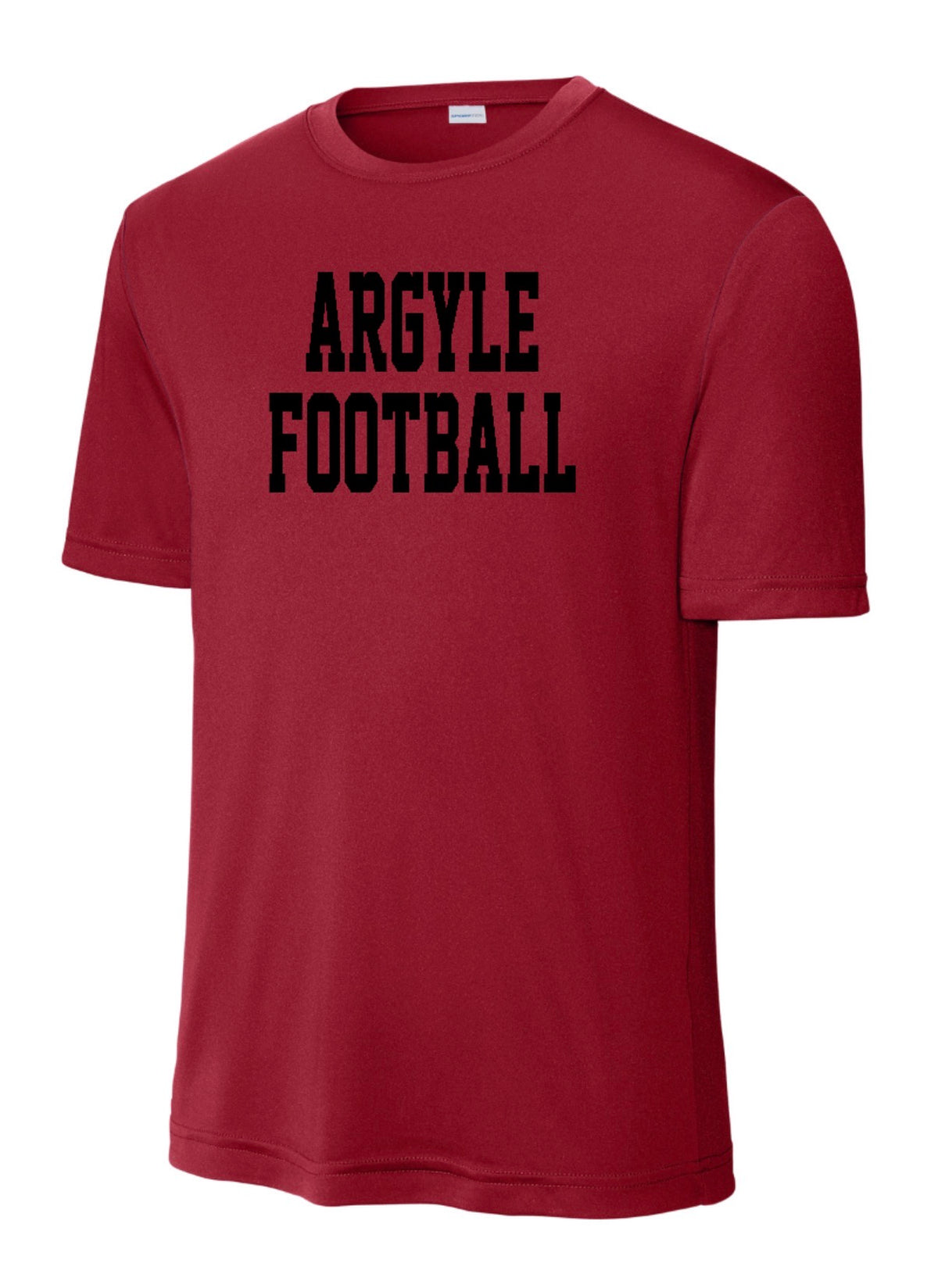 ARGYLEfootball Sport-Tek PosiCharge Short Sleeve - Youth + Adult - Deep Red/Black