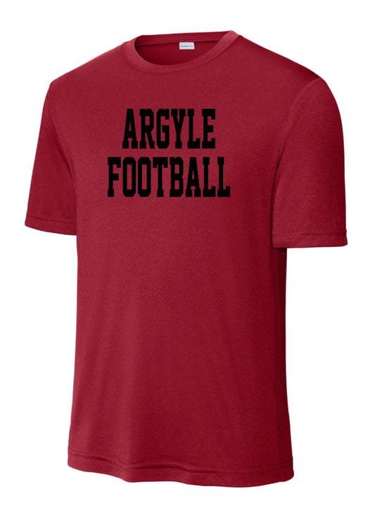 ARGYLEfootball Sport-Tek PosiCharge Short Sleeve - Youth + Adult - Deep Red/Black