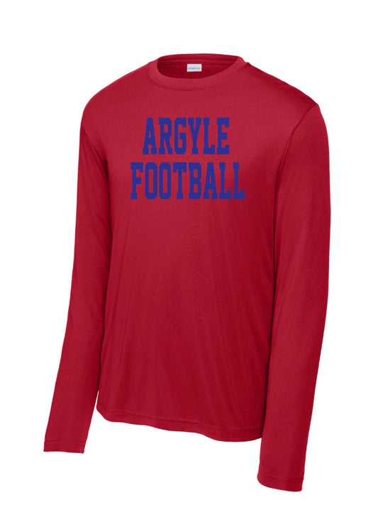 ARGYLEfootball Sport-Tek PosiCharge Long Sleeve - Youth + Adult - Deep Red/Royal Blue