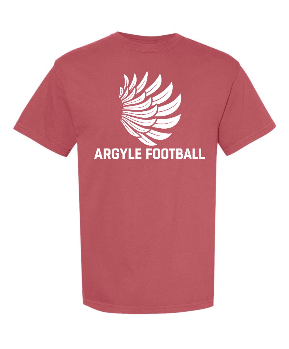 ARGYLEfootball WINGS Comfort Colors Short Sleeve - Youth + Adult - Crimson/White