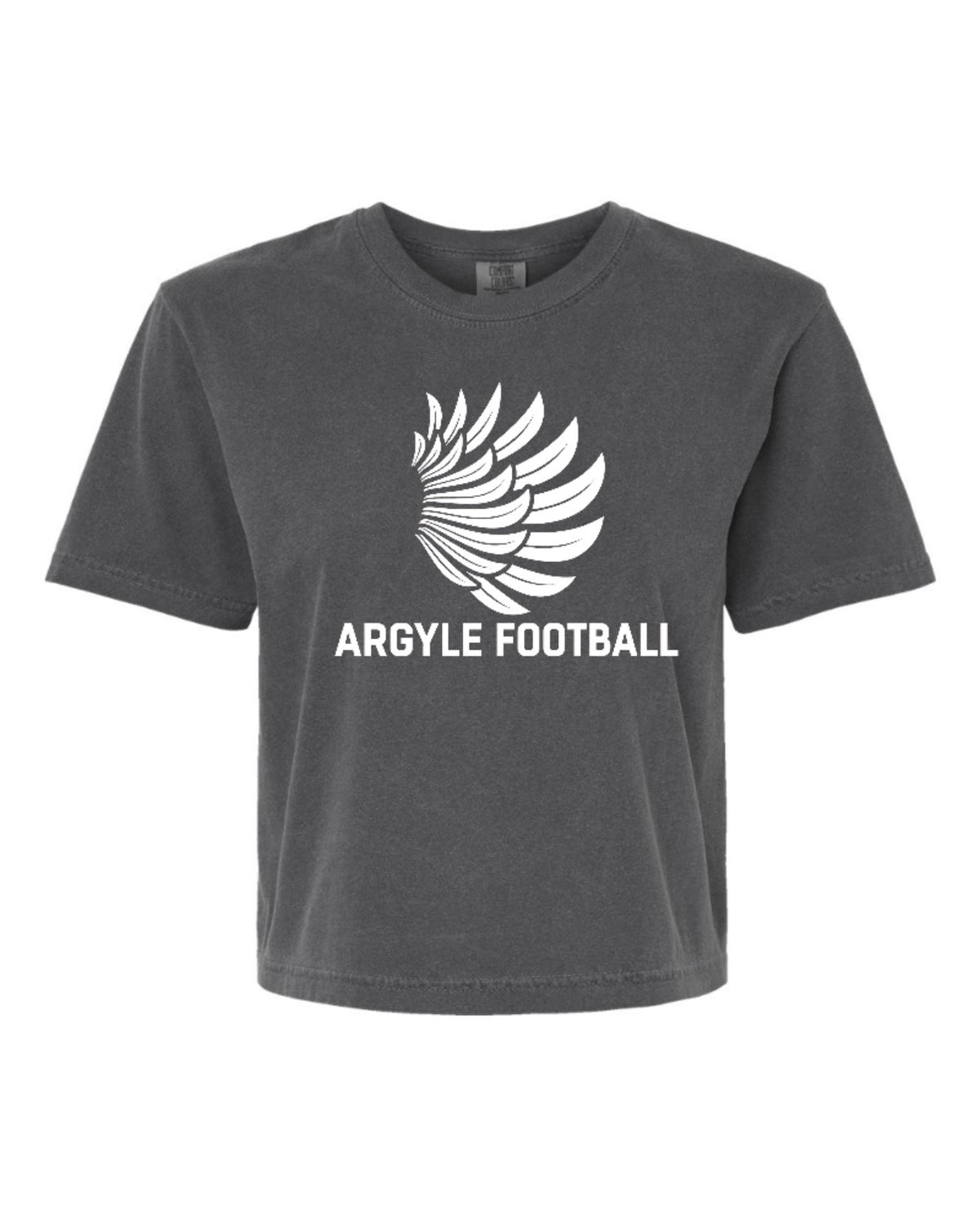 ARGYLEfootball WINGS Comfort Colors Boxy Short Sleeve - Adult - Pepper/White
