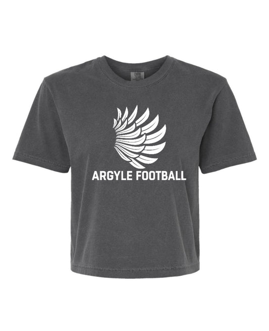 ARGYLEfootball WINGS Comfort Colors Boxy Short Sleeve - Adult - Pepper/White
