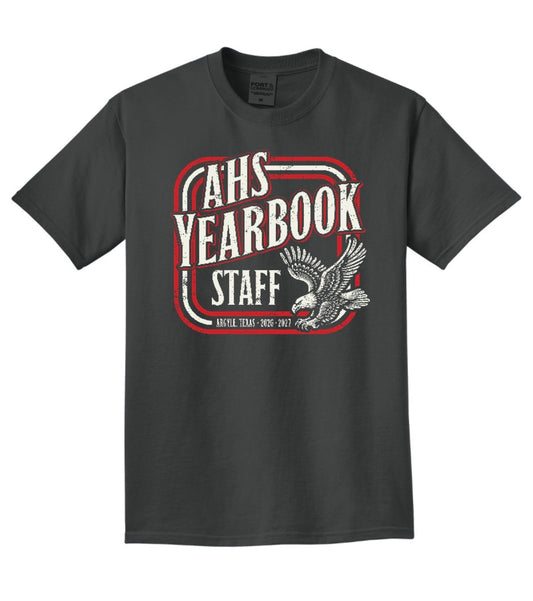 2026 AHS Yearbook - Garment-Dyed Beach Wash Short Sleeve Tee - Coal