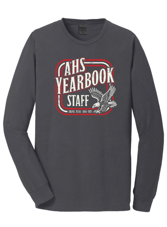 2026 AHS Yearbook - Garment-Dyed Beach Wash Long Sleeve Tee - Coal