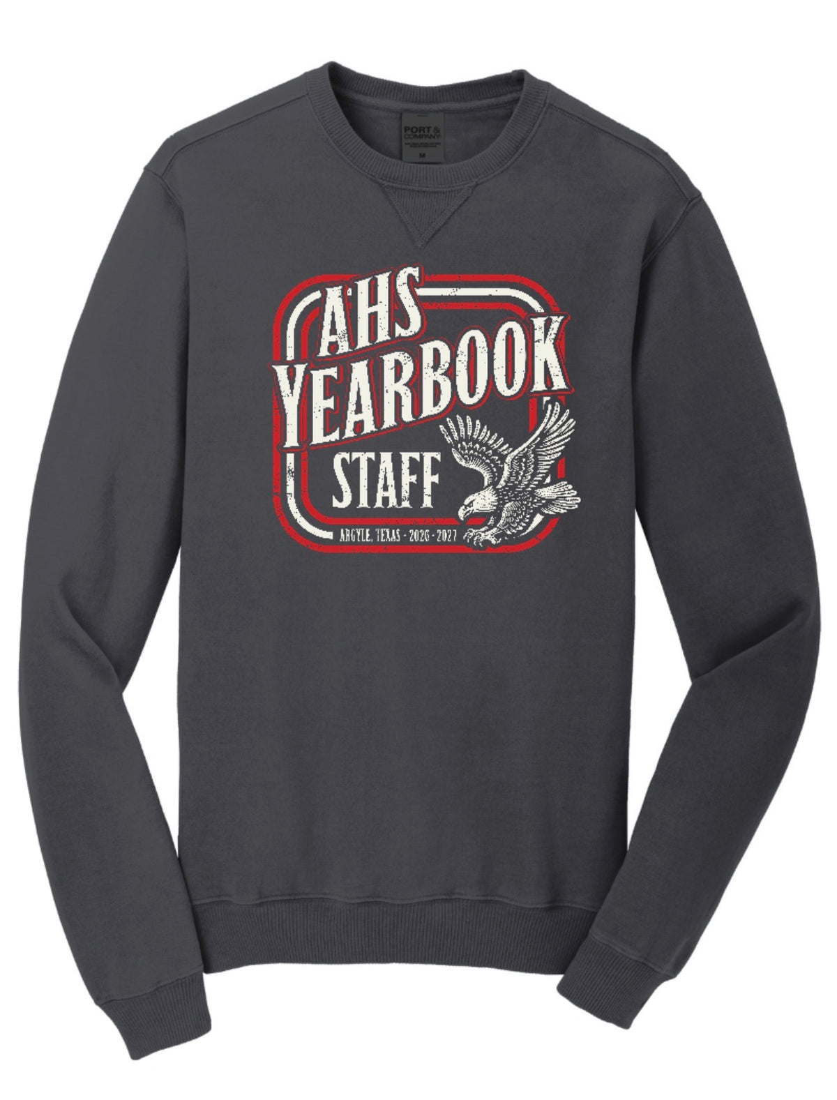 2026 AHS Yearbook - Garment-Dyed Beach Wash Crewneck Sweatshirt - Coal