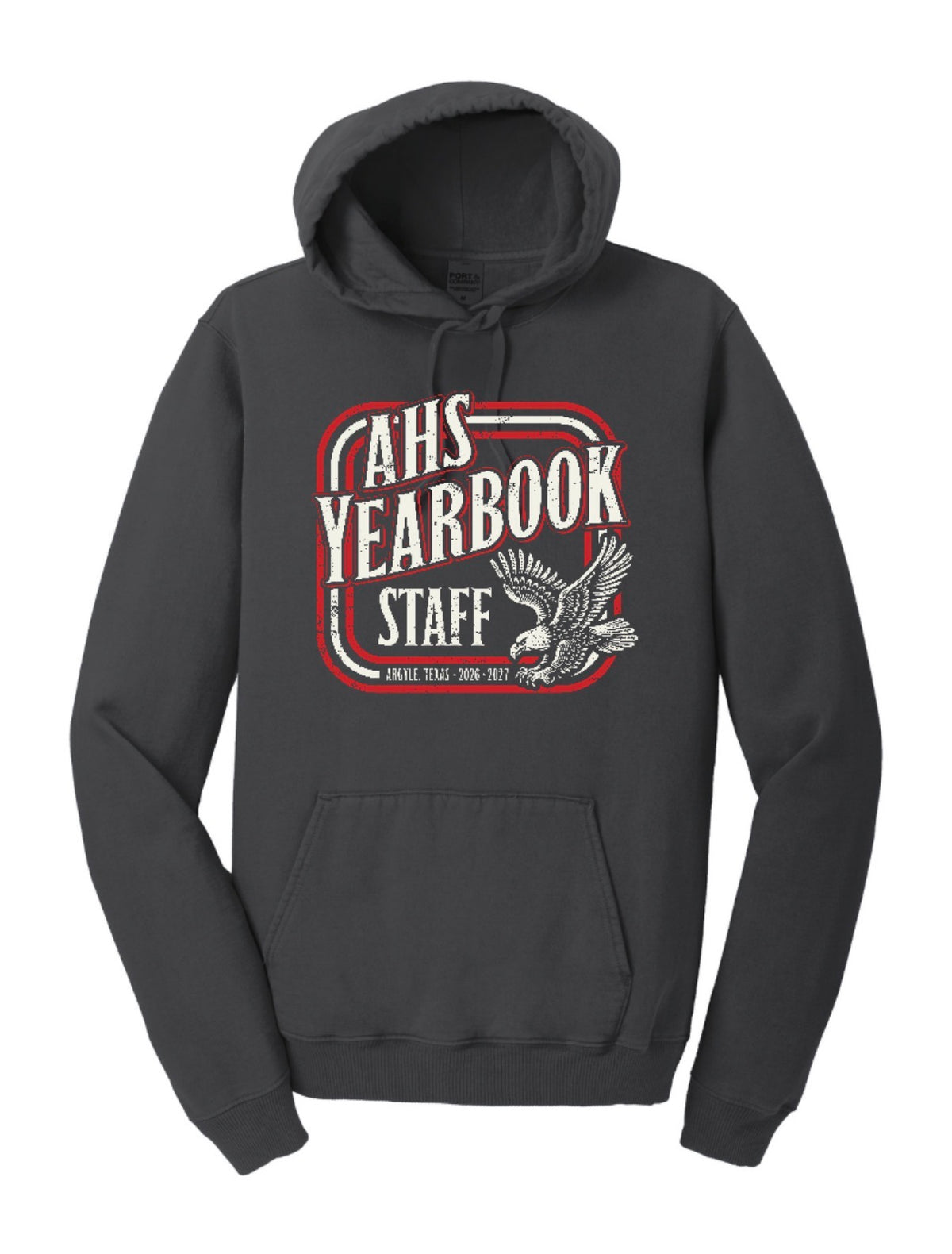 2026 AHS Yearbook - Garment-Dyed Beach Wash Hoodie Sweatshirt - Coal