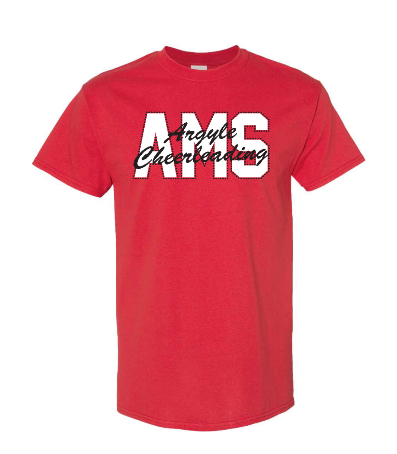 FINAL FEW - AMS Cheerleading Short Sleeve Tee - Youth + Adult - Red