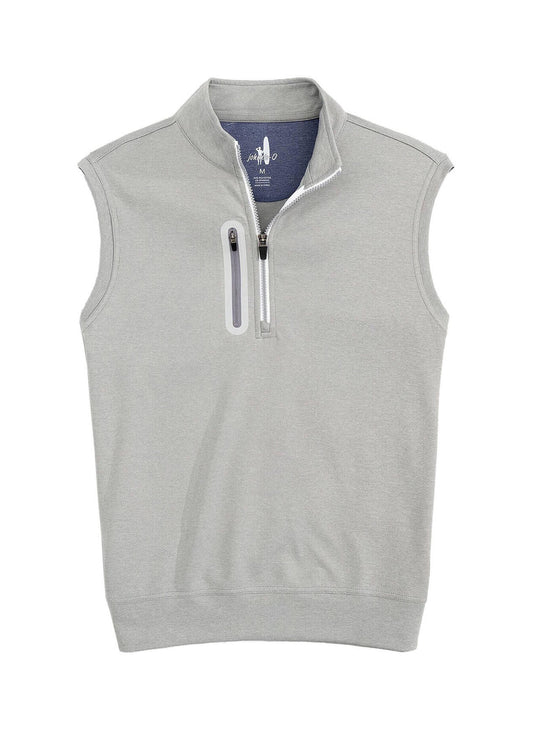 Johnnie-O Men's Denny PREP-FORMANCE Quarter-Zip Vest - Steel Light Grey
