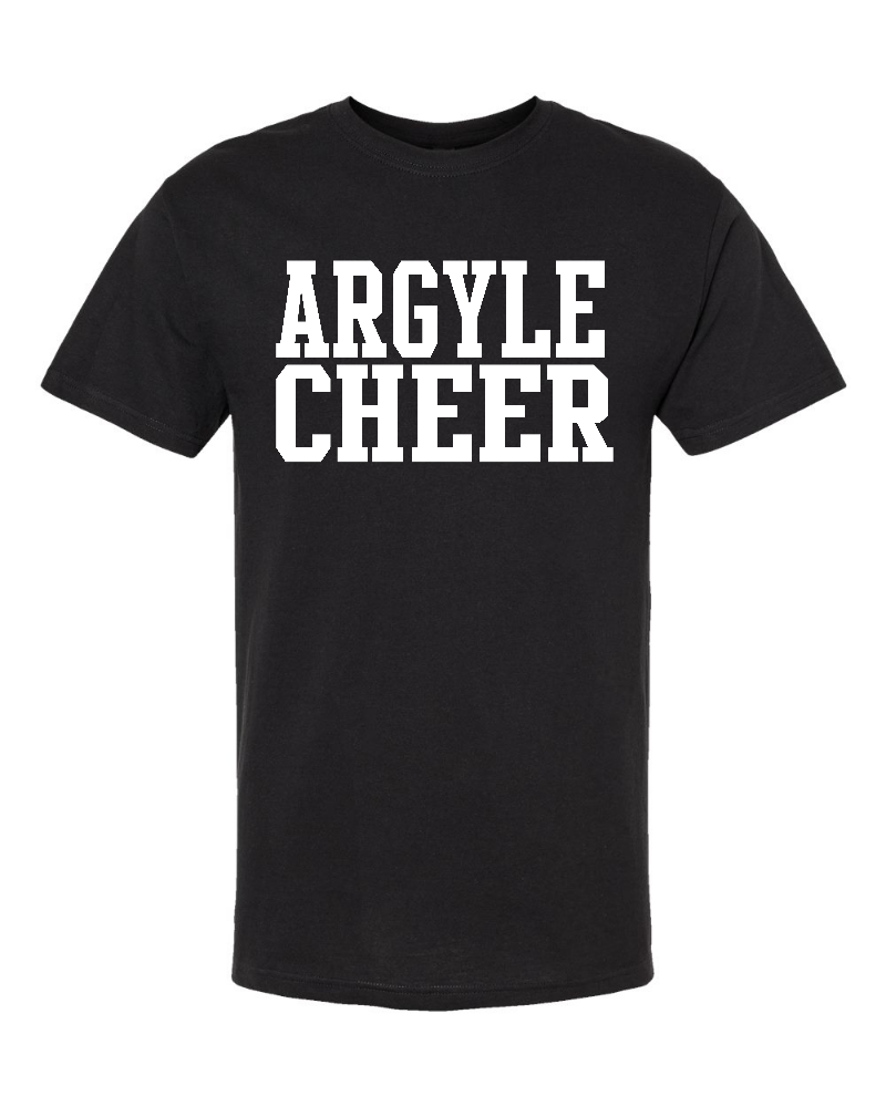 FINAL FEW - ARGYLE CHEER Tee - Youth + Adult  - Black
