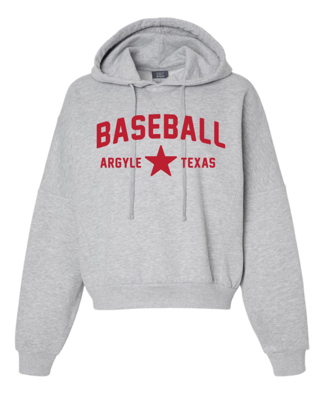 FINAL FEW - Argyle Baseball - STAR - MV Sport Cropped Hoodie - Adult - Heather Grey