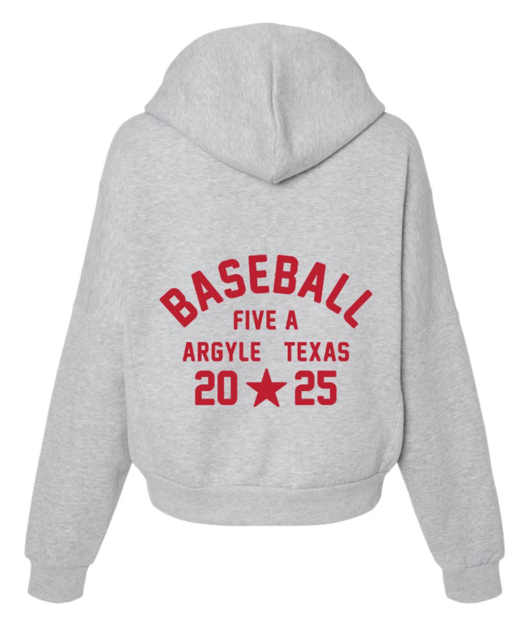 FINAL FEW - Argyle Baseball - STAR - MV Sport Cropped Hoodie - Adult - Heather Grey