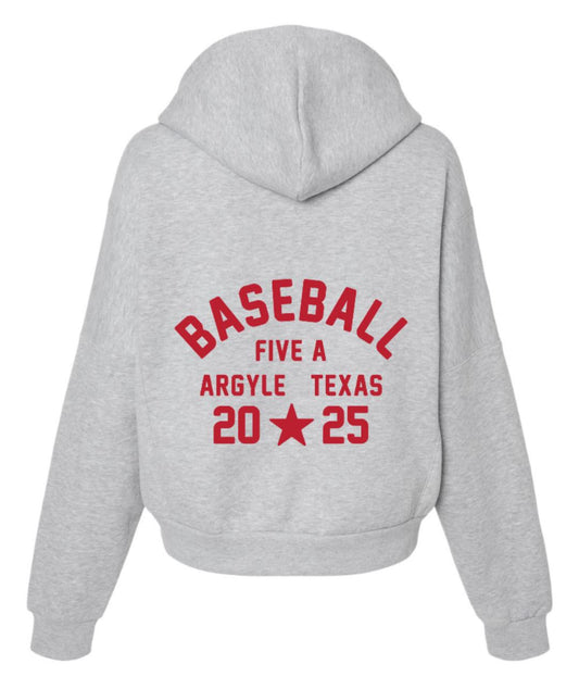 FINAL FEW - Argyle Baseball - STAR - MV Sport Cropped Hoodie - Adult - Heather Grey