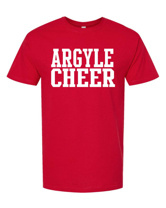 FINAL FEW - ARGYLE CHEER Tee - Youth + Adult  - Deep Red